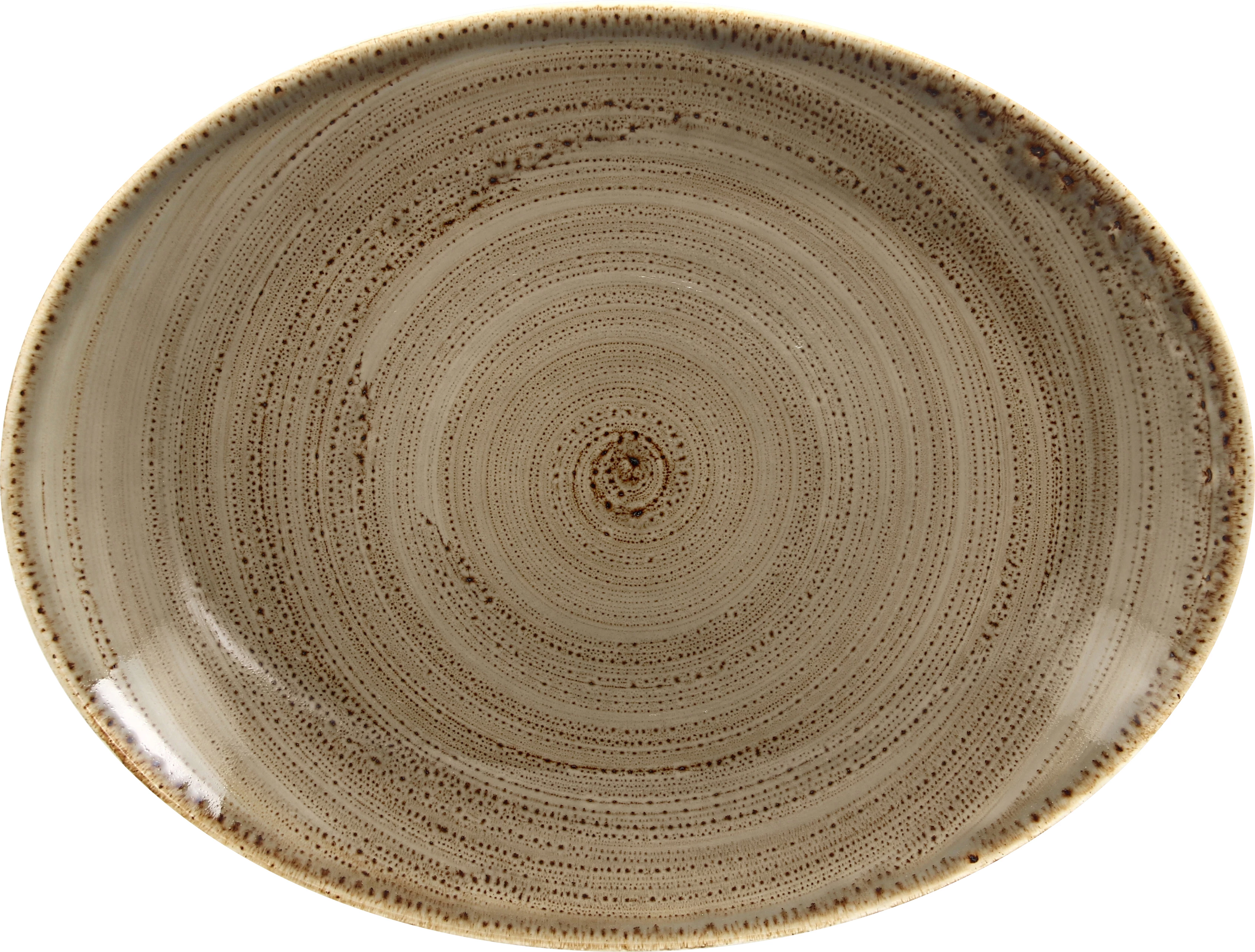 RAK Twirl fad, ovalt, oliven, 36 x 27 cm