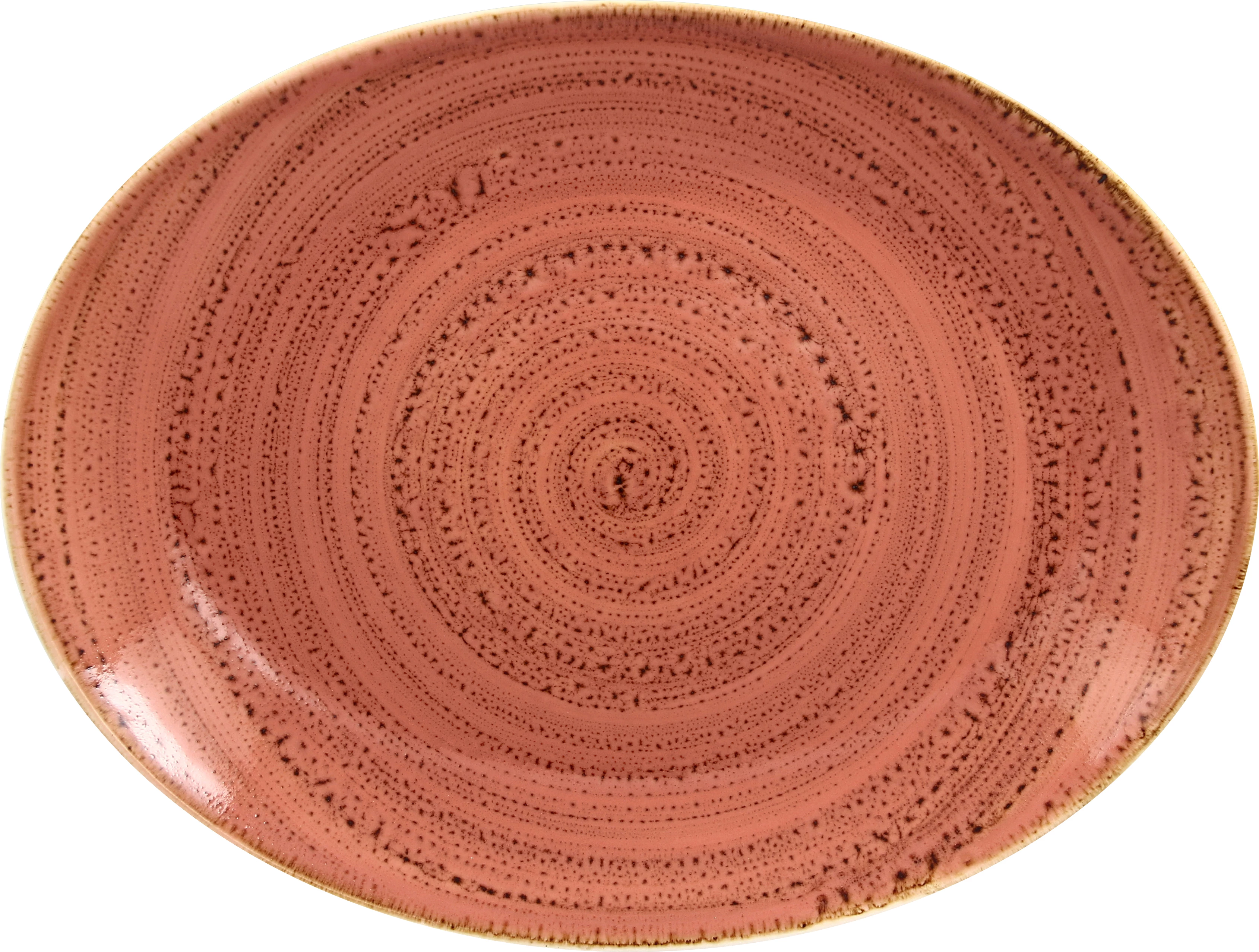 RAK Twirl fad, ovalt, koral, 36 x 27 cm