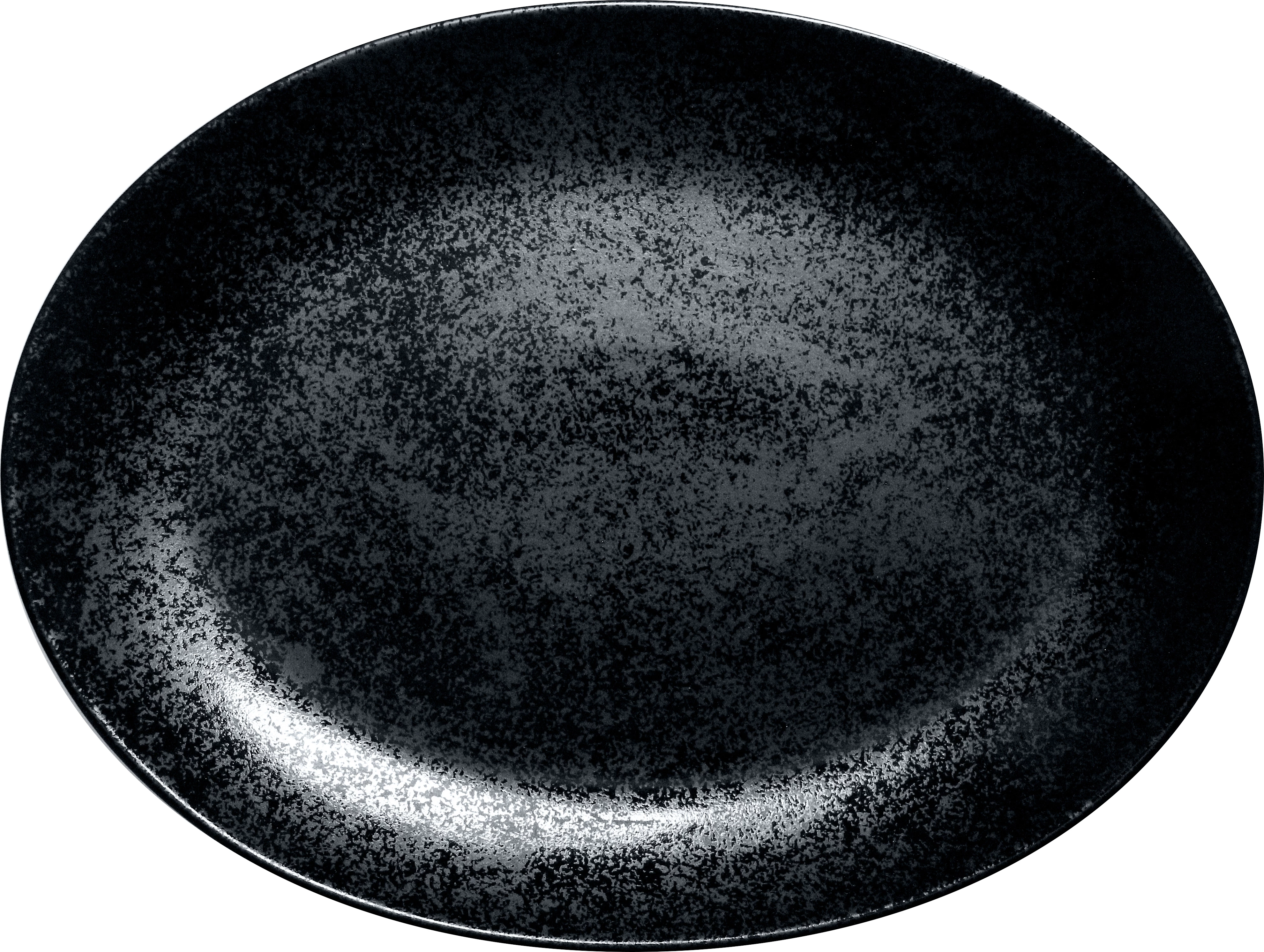 RAK Karbon oval tallerken, sort, 36 x 27 cm