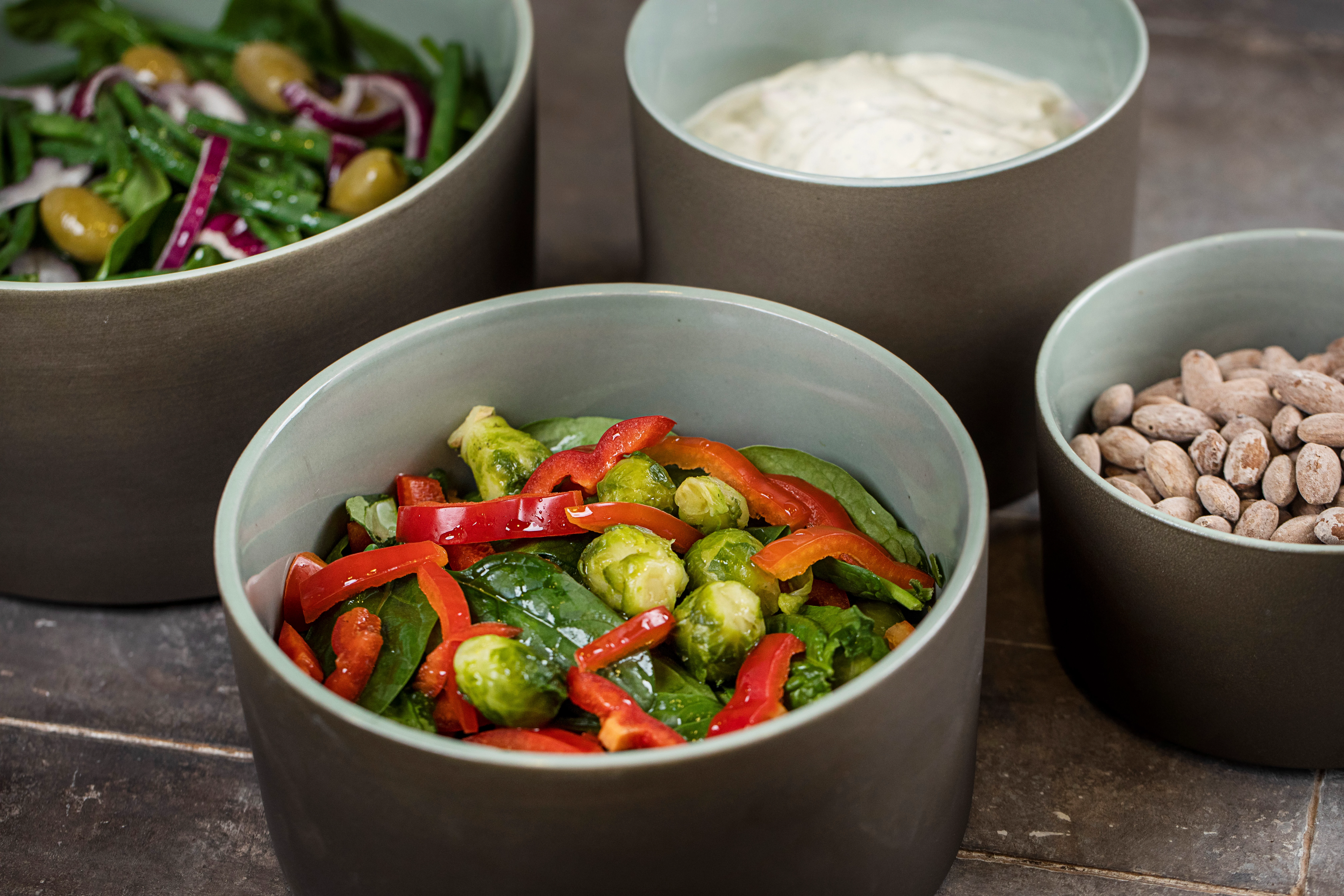 Skyline krukke, sand/grøn, 1,2 ltr., ø14 cm