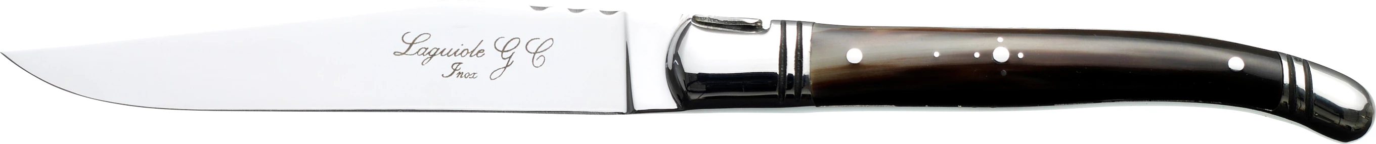 Laguiole steakkniv, dark horn, 23 cm