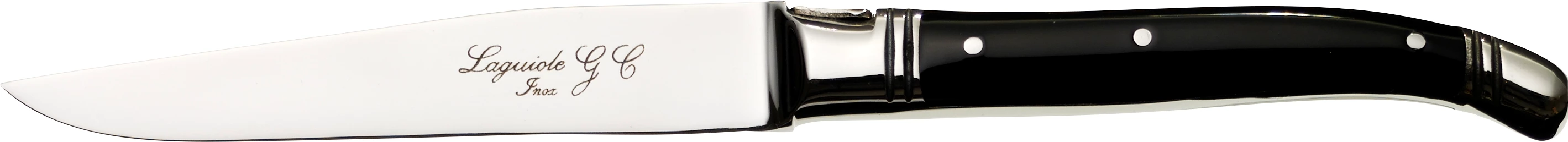 Laguiole steakkniv, noir uni, 23 cm
