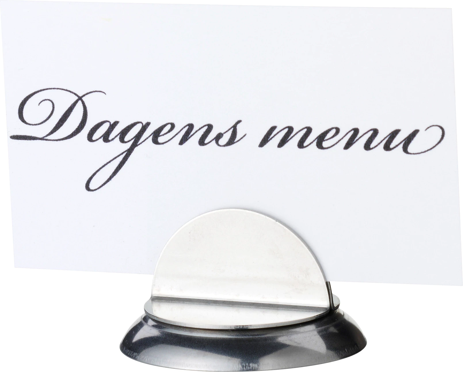 Menukortholder, rund, rustfrit stål