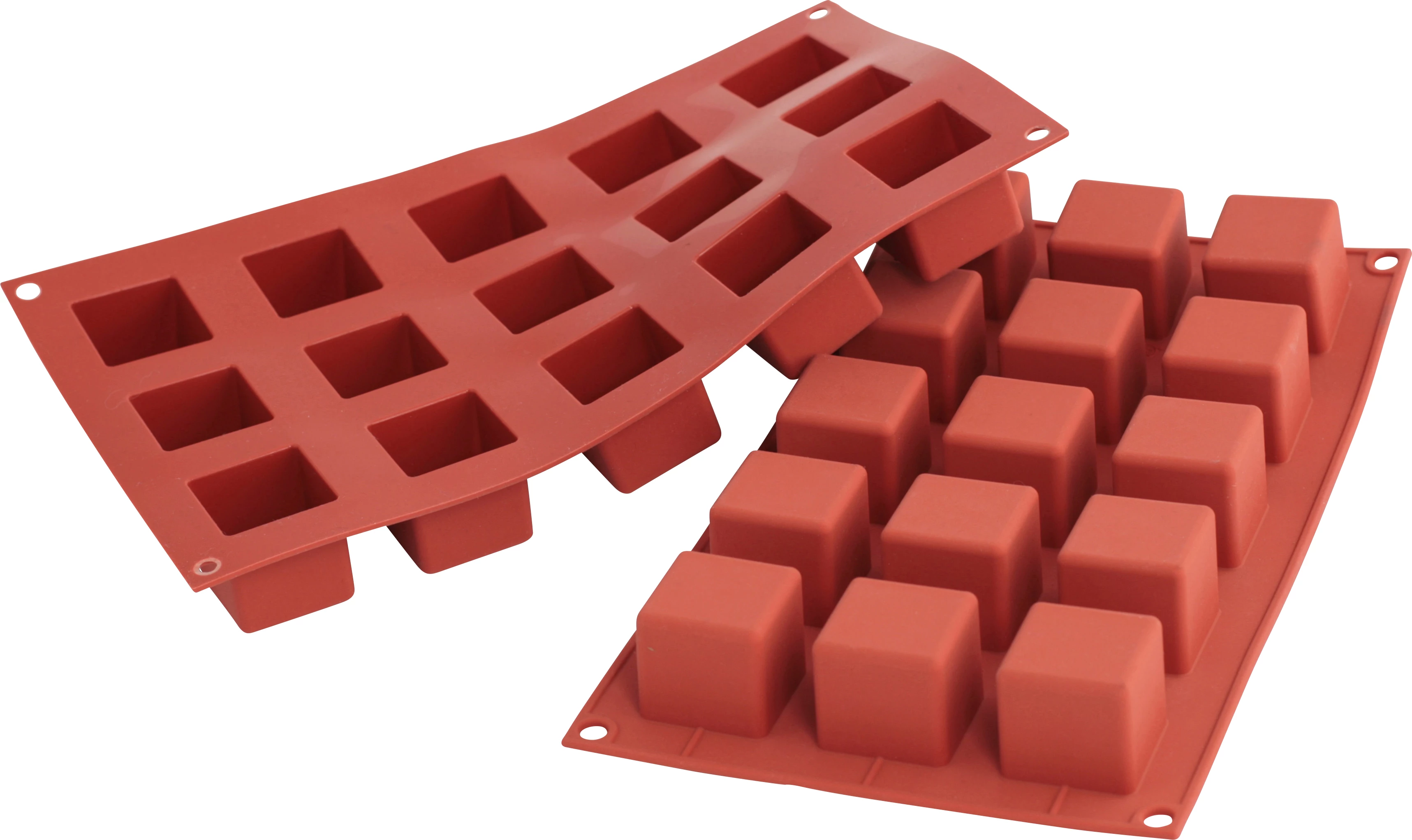 Silikomart flexform, kvadrat, 15 huller, 3,5 x 3,5 x 3,5 cm