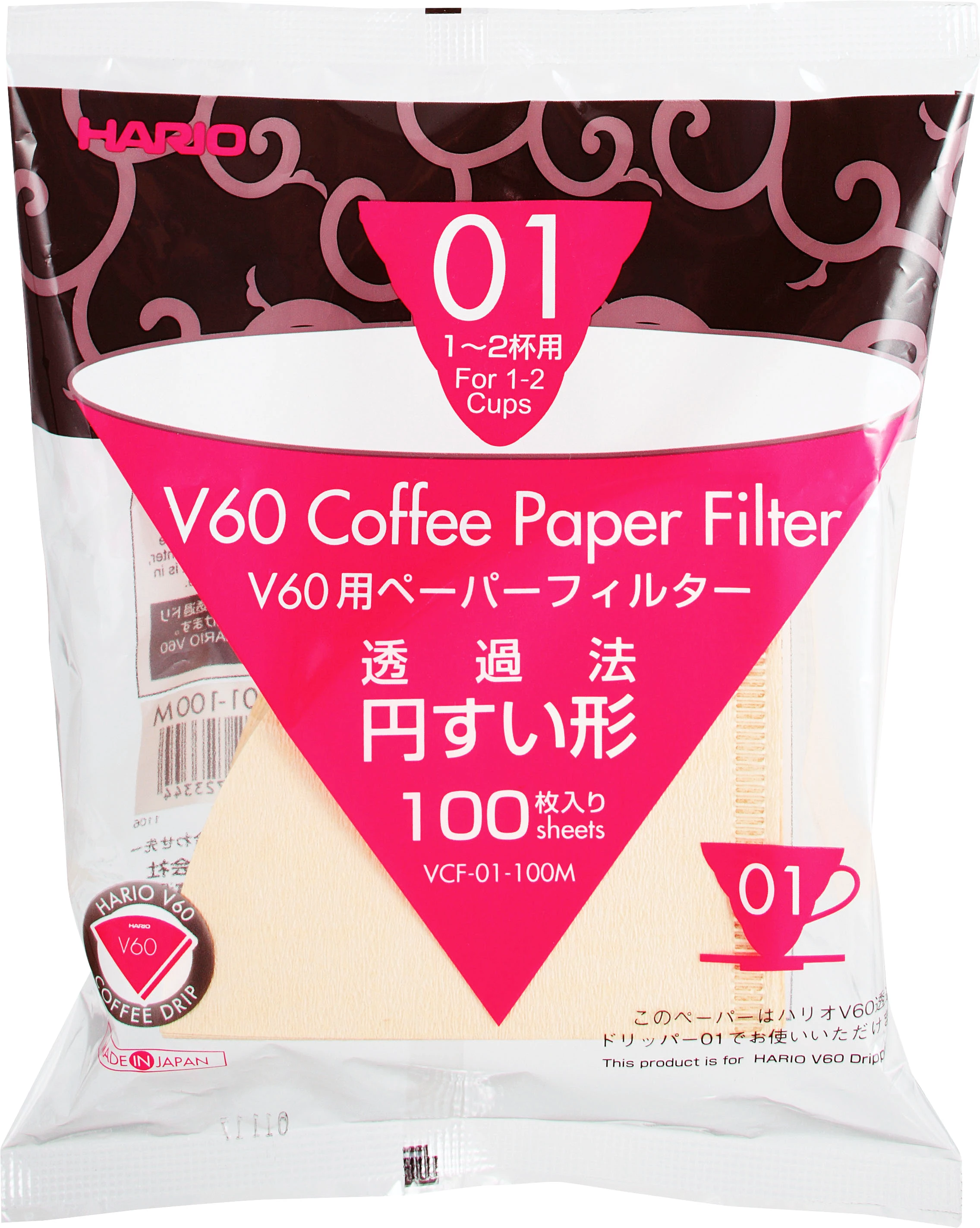 Hario kaffefilter, str. 02, 100 stk.