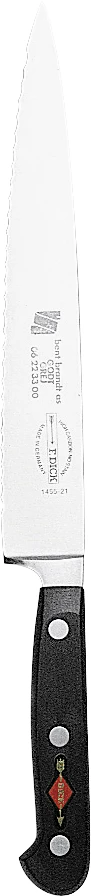 Dick brødkniv med plastgreb, spids, 21 cm