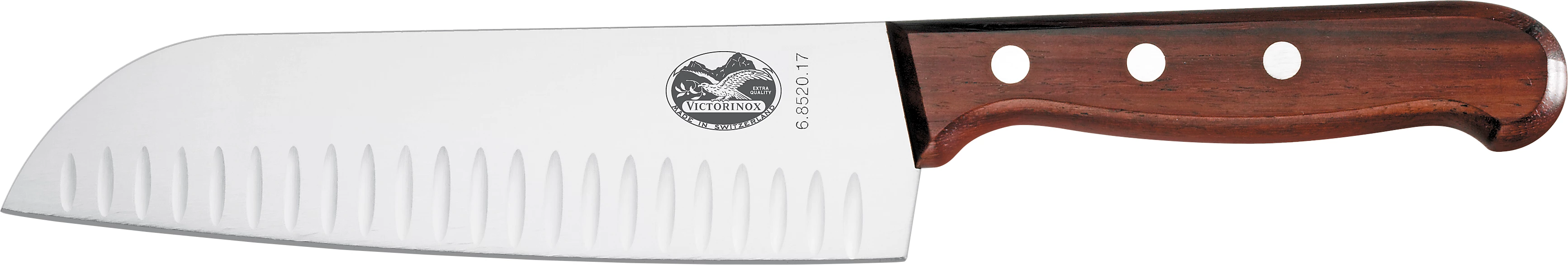 Victorinox santokukniv med træskaft, luftskær, 17 cm
