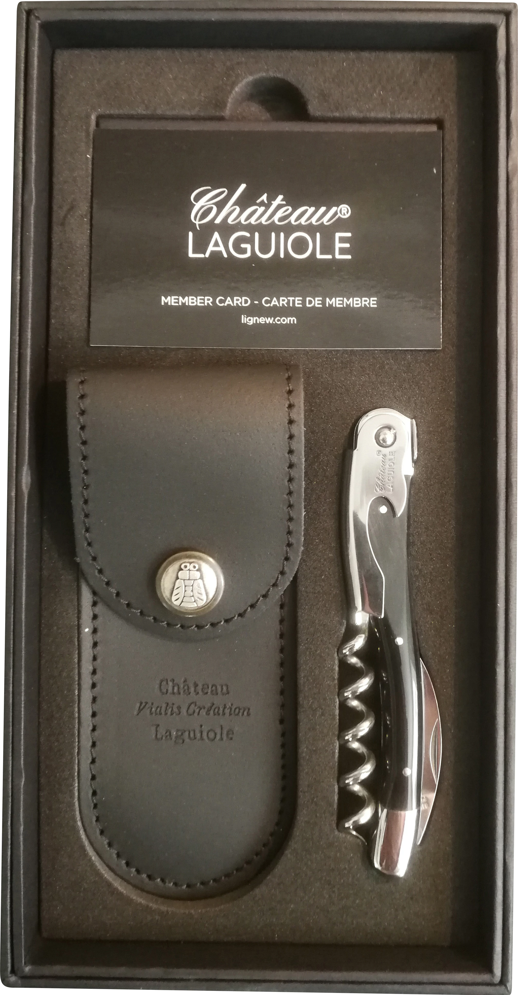 Laguiole proptrækker, sort horn