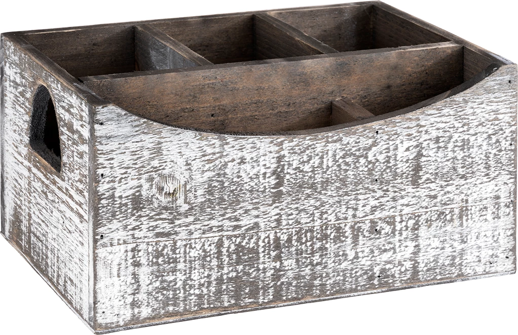 APS boks med 5 rum, hvidt træ, 22 x 15,5 x H11,5 cm