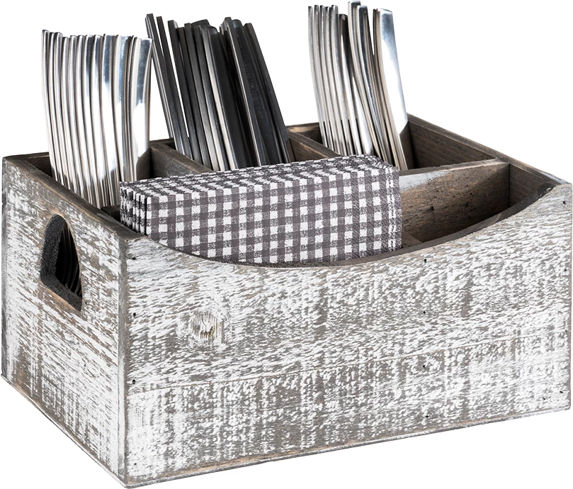 APS boks med 5 rum, hvidt træ, 22 x 15,5 x H11,5 cm