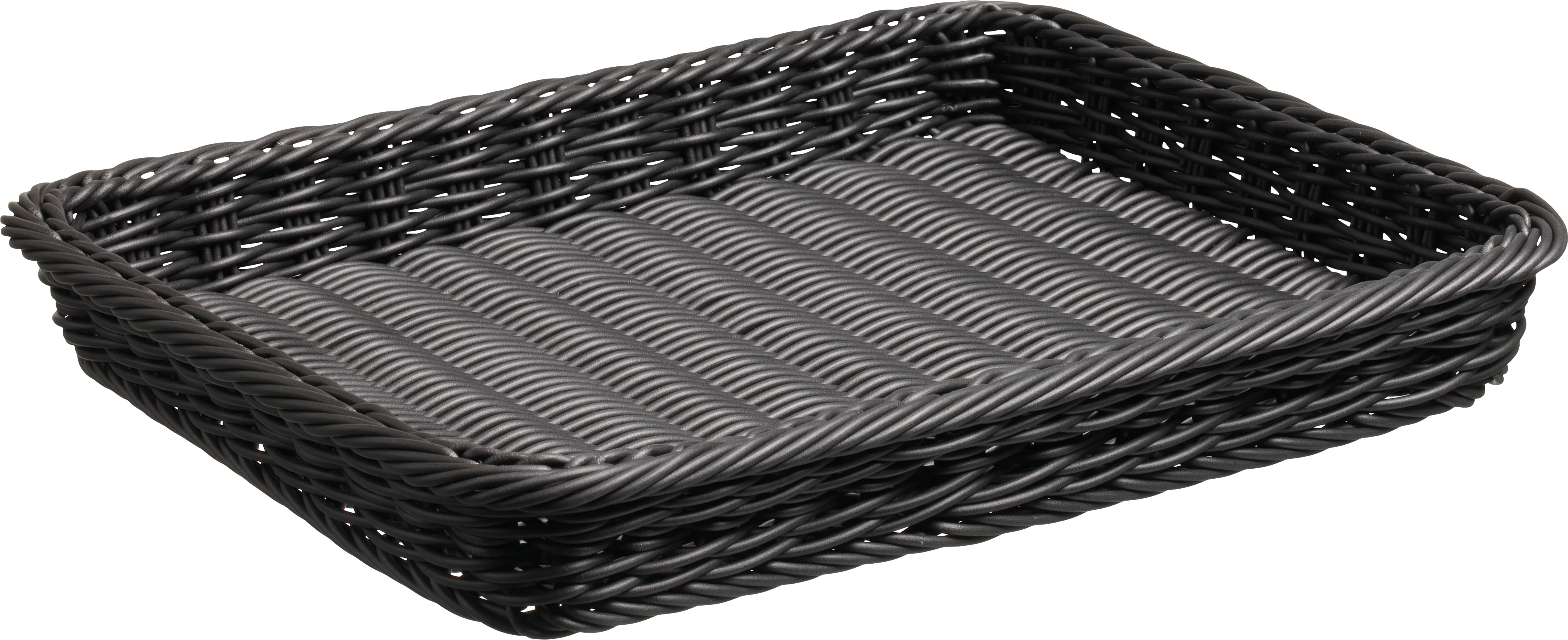 Brødkurv, sort plast, 36,5 x 29 x 5 cm