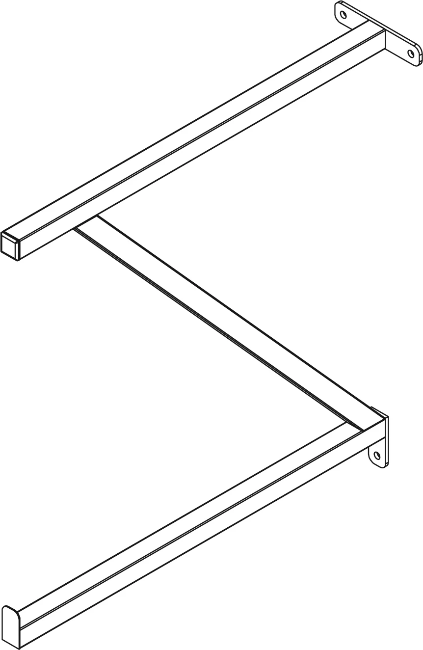 Z-bæring, dobbelt, rustfrit stål, 650 mm