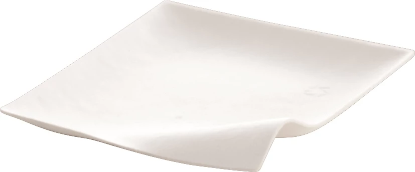 SP1S Natur tallerken med bue, hvid, 15 x 15 cm