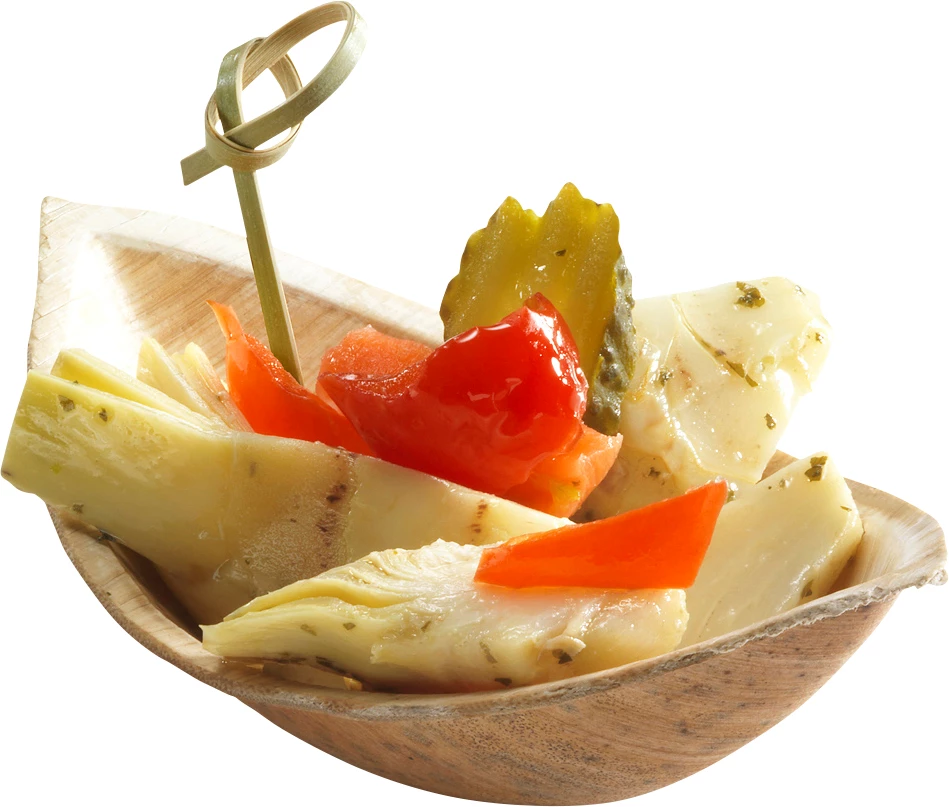 SP1S Natur skål, båd, palmeblad, 11,5 x 6 cm