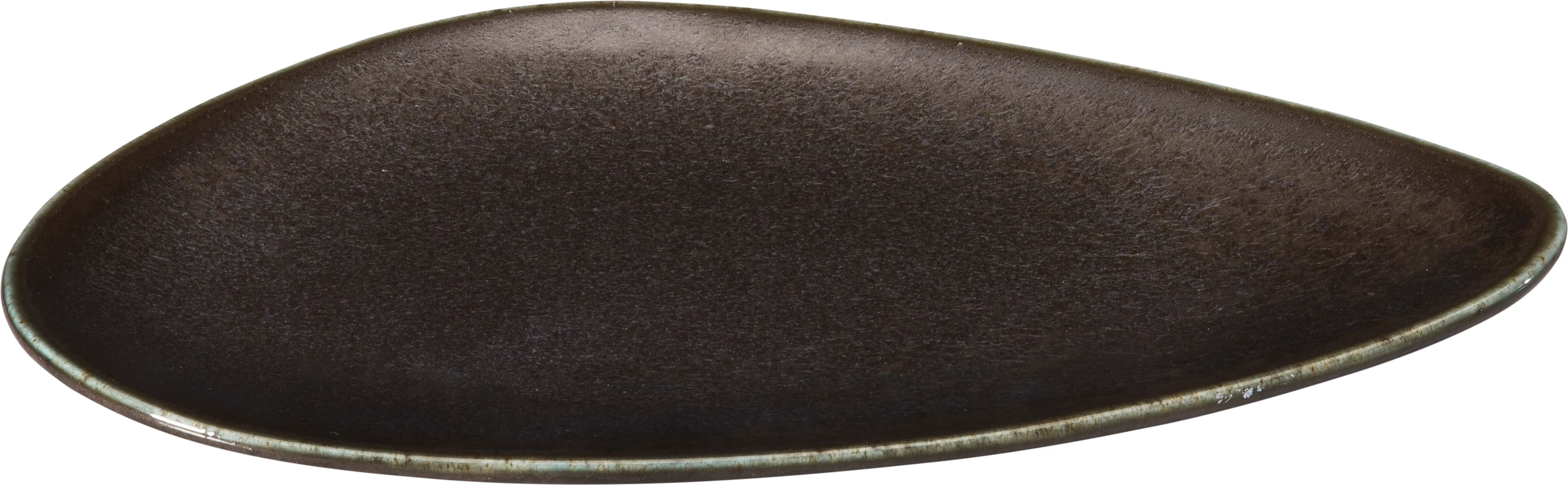 Dust trekantet tallerken, brun, 24 x 15 cm
