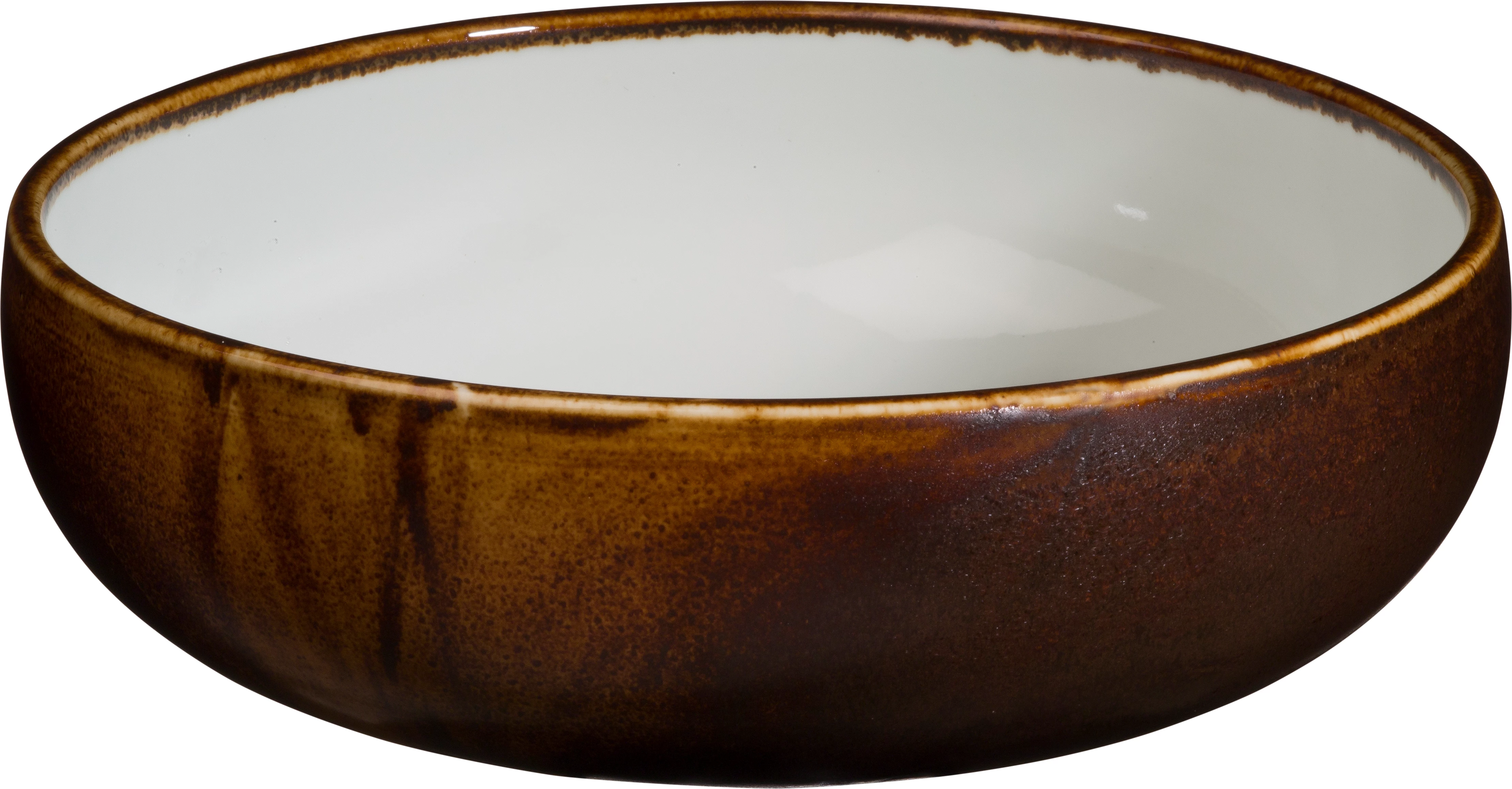 Saga skål, hvid/brun, 160 cl, ø25 cm