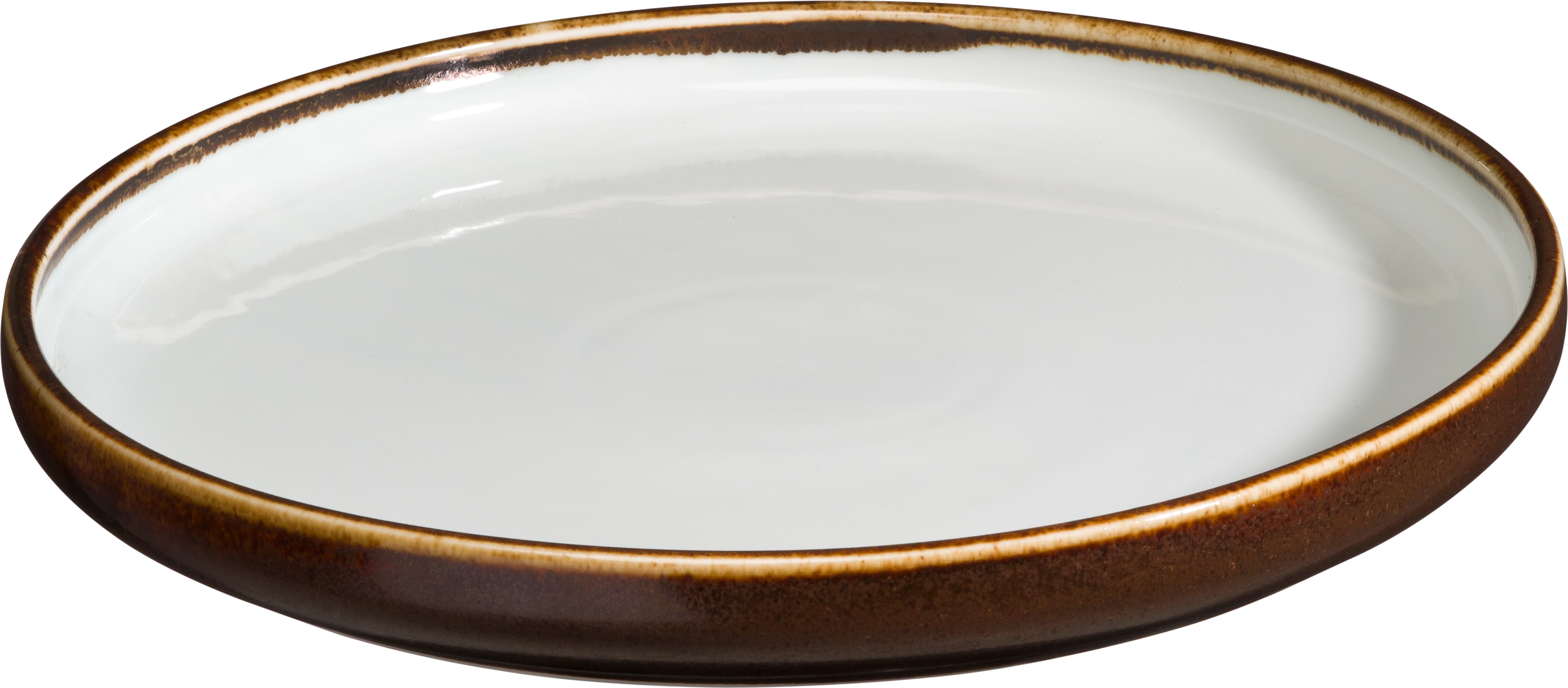 Saga tallerken uden fane, hvid/brun, ø29,5 cm