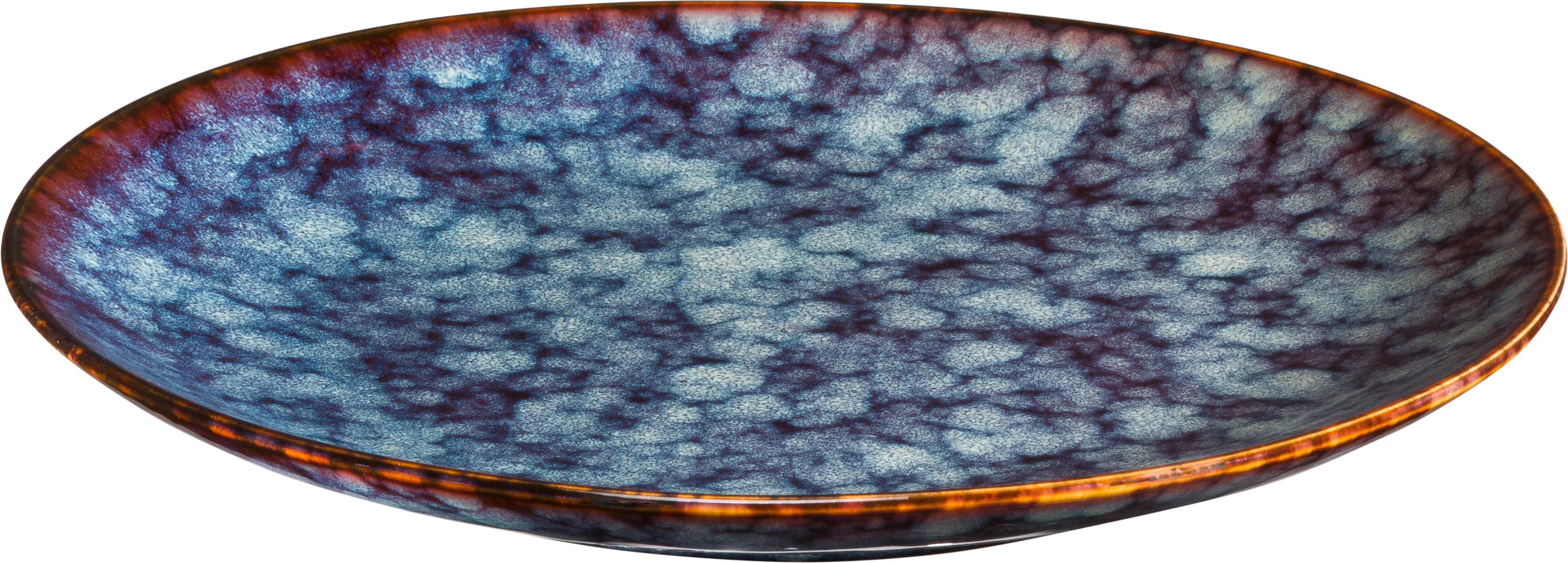Auris tallerken uden fane, flad, blå, ø20,5 cm