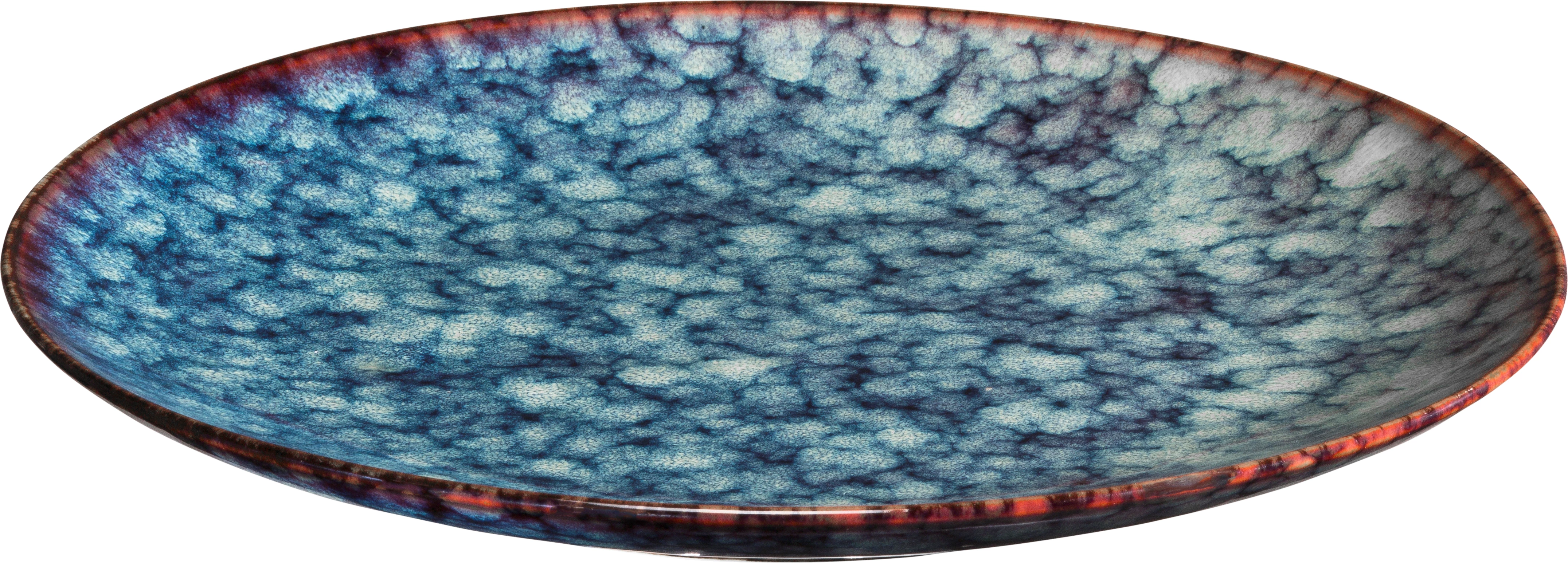 Auris tallerken uden fane, flad, blå, ø26 cm