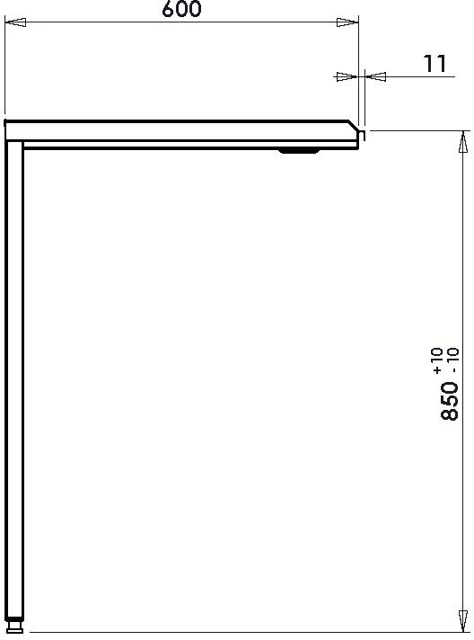 Gastro tørrebane, rustfrit stål, 600 x 600 mm