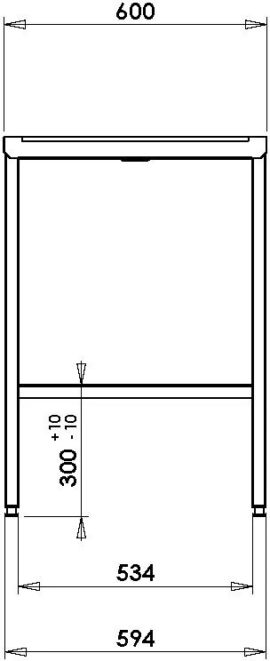 Gastro tørrebane, rustfrit stål, 1600 x 600 mm