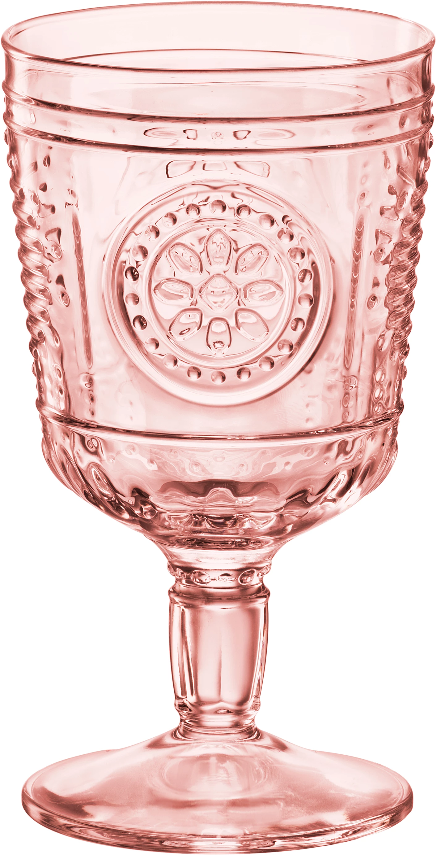 Bormioli Romantic vinglas, lyserød, 32 cl, H15 cm